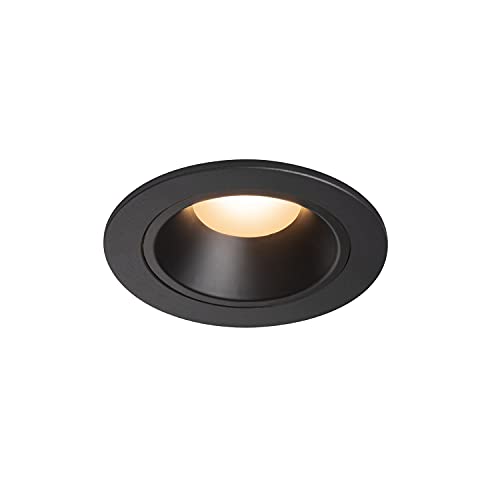 SLV Deckeneinbauleuchte NUMINOS® DL S / LED Spot, Fluter, Deckenstrahler, Deckenleuchte, Einbau-Leuchte, Innen-Beleuchtung / IP20/IP44 2700K 8.6W 670lm schwarz 55Grad von SLV