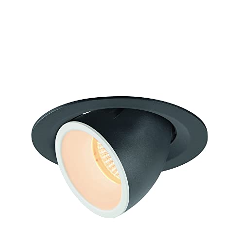 SLV Deckeneinbauleuchte NUMINOS® GIMBLE M / LED Spot, Fluter, Deckenstrahler, Deckenleuchte, Einbau-Leuchte, Innen-Beleuchtung / 2700K 17.5W 1600lm schwarz 20Grad von SLV