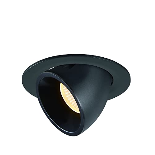 SLV Deckeneinbauleuchte NUMINOS® GIMBLE L / LED Spot, Fluter, Deckenstrahler, Deckenleuchte, Einbau-Leuchte, Innen-Beleuchtung / 3000K 25.4W 2150lm schwarz 20Grad von SLV