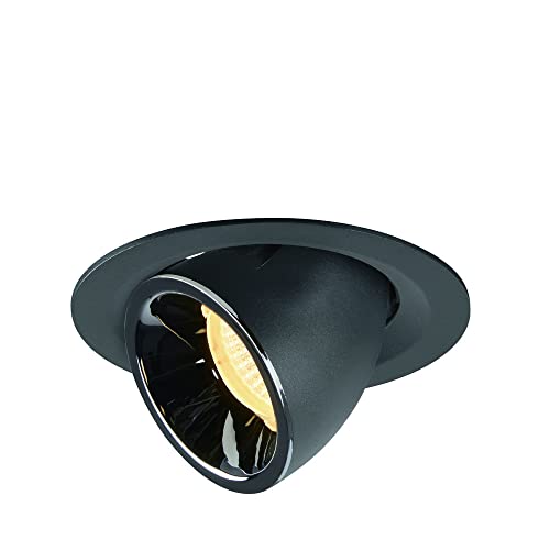 SLV Deckeneinbauleuchte NUMINOS® GIMBLE M / LED Spot, Fluter, Deckenstrahler, Deckenleuchte, Einbau-Leuchte, Innen-Beleuchtung / 3000K 17.5W 1550lm schwarz 55Grad von SLV