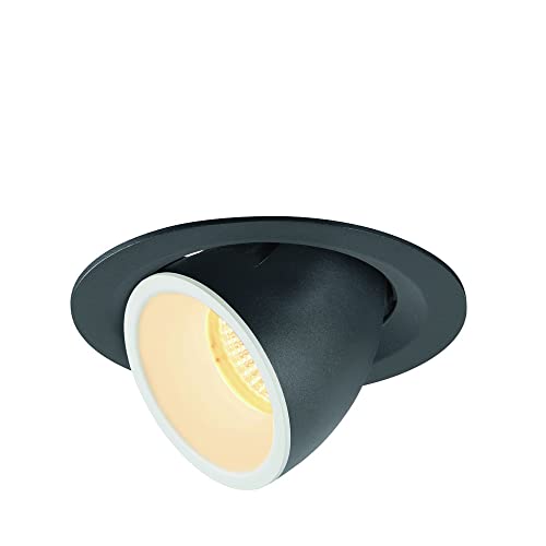 SLV Deckeneinbauleuchte NUMINOS® GIMBLE M / LED Spot, Fluter, Deckenstrahler, Deckenleuchte, Einbau-Leuchte, Innen-Beleuchtung / 3000K 17.5W 1600lm schwarz 40Grad, Schwarz / Weiß von SLV