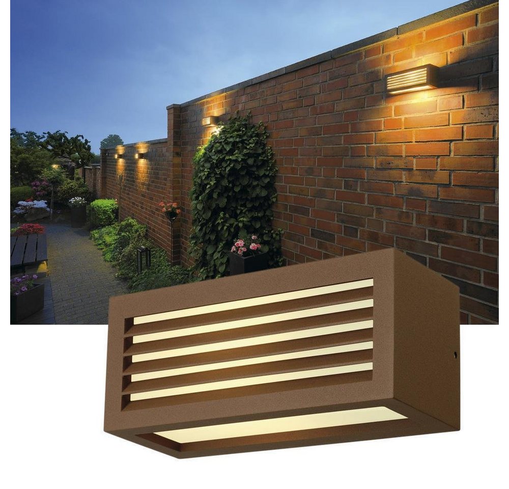 SLV Deckenleuchte Wandleuchte Box-L, eckig, E27, IP44, rostfarben, keine Angabe, Leuchtmittel enthalten: Nein, warmweiss, Aussenlampe, Aussenwandleuchte, Outdoor-Leuchte von SLV