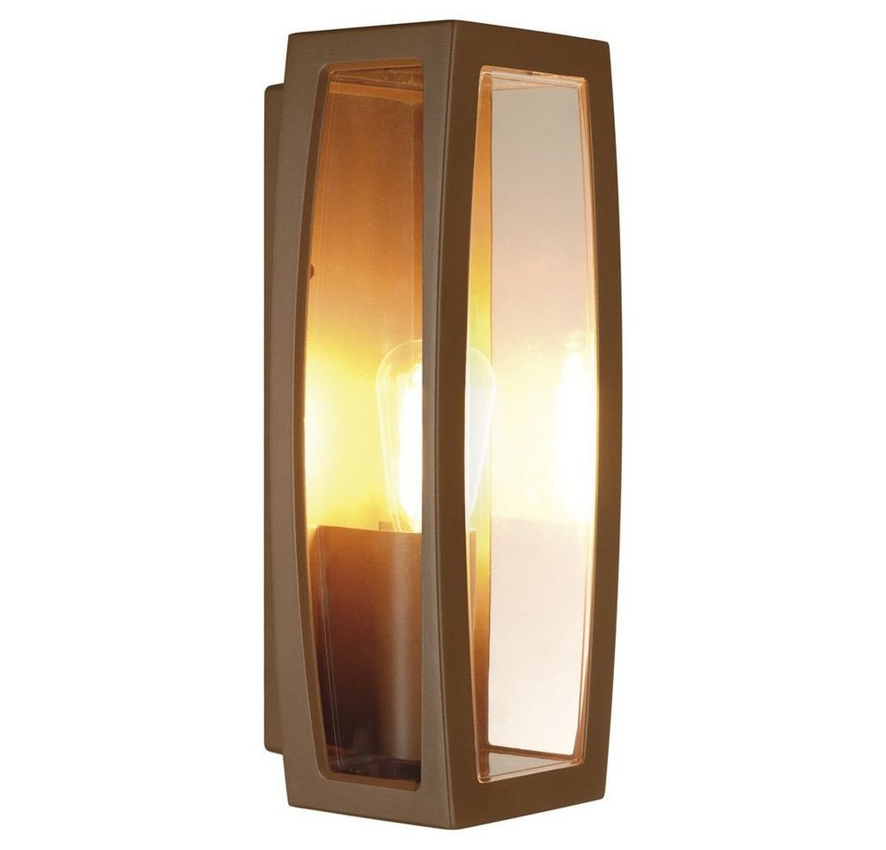 SLV Deckenleuchte Wandleuchte Meridian Box, E27, rostfarben, IP54, keine Angabe, Leuchtmittel enthalten: Nein, warmweiss, Aussenlampe, Aussenwandleuchte, Outdoor-Leuchte von SLV