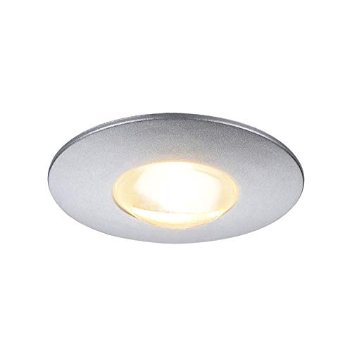 SLV DekLED Einbauleuchte, Rund, 1W LED, 3000 K, Silber Metallic / Warmweiß 112242 von SLV