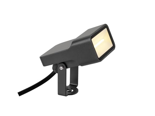 SLV Erdspiessleuchte 1008479 / Außenlampe für die Beleuchtung von Garten, Terrasse, Pflanzen, Wegen, Teich, LED Aussen-Leuchte, Außen-Strahler / IP65 3000K 5.5W 650lm schwarz 115Grad von SLV