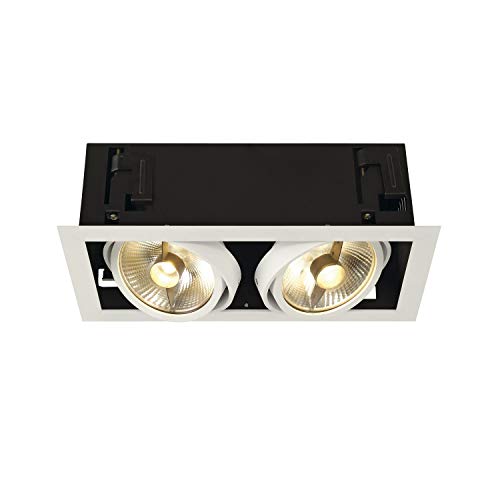 SLV Deckeneinbauleuchte KADUX 2 / Spot, Fluter, Deckenstrahler, Deckenleuchte, Einbau-Leuchte LED, Innen-Beleuchtung / GU10 75.0W weiß von SLV