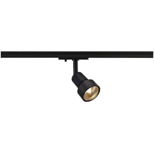 SLV PURI | LED Schienen-Strahler, Dreh- und schwenkbarer 1-Phasen-Strahler, Deckenstrahler, Deckenleuchte, Schienensystem, Innenbeleuchtung | GU10, inkl. 1Phasen-Adapter, Schwarz von SLV