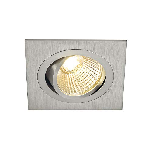 SLV NEW TRIA 77 CS Downlight aluminium 2700K eckig, Einbauleuchte, Einbauspot, Deckeneinbauleuchte, Spot, Deckenspot, Einbaustrahler, Deckenstrahler, Wohnzimmer, Badezimmer von SLV