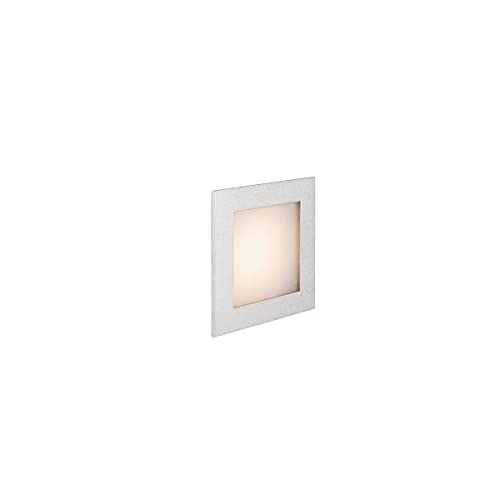 SLV LED Einbauleuchte Frame Basic | Wand- und Deckenleuchte für den Einbau | Eckig, Silber, 2700K Warmweiß | Stilvolle Wandleuchte, Einbau-Strahler LED Treppen-Beleuchtung, Stufen-Licht, Treppenlicht von SLV
