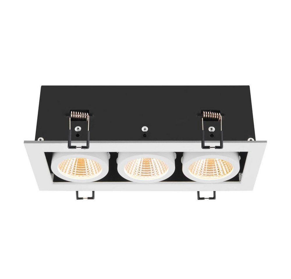 SLV LED Einbauleuchte LED Deckeneinbauleuchte Kadux in Weiß 3x 6,66W 2349lm 3-flammig, keine Angabe, Leuchtmittel enthalten: Ja, fest verbaut, LED, warmweiss, Einbaustrahler, Einbauleuchte von SLV