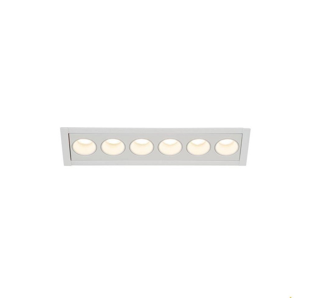 SLV LED Einbauleuchte LED Deckeneinbauleuchte Milandos in Weiß 12W 5760lm 6-flammig 2700K, keine Angabe, Leuchtmittel enthalten: Ja, fest verbaut, LED, warmweiss, Einbaustrahler, Einbauleuchte von SLV