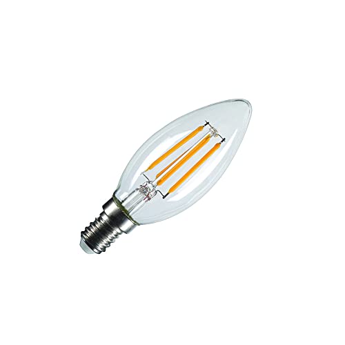 SLV LED Lampe LED C35 / Leuchtmittel, Lampe, LED / E14 2700K 4.2W 380lm transparent dimmbar von SLV