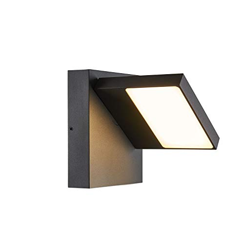 SLV LED Wandleuchte ABRIDOR für die Außenbeleuchtung von Wänden, Eingängen, LED Strahler, Wand-Lampe, Down-Light, Aussenleuchte LED, Gartenlampe, Wegeleuchte // CCT Switch (3000K/4000K), 750 lm, 14W von SLV