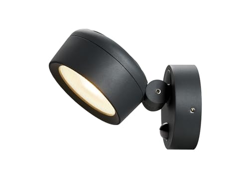 SLV LED Wandleuchte ESKINA für die Außenbeleuchtung von Wänden, Wegen, Eingängen, LED Strahler, Wand-Lampe aussen, Down-Light, Aussenleuchte LED, Wegeleuchte // CCT Switch (3000K/4000K), 1000lm, 14,5W von SLV