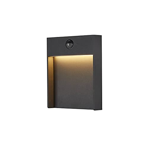 SLV LED Wandleuchte FLATT für die Außenbeleuchtung von Hauseingang, Wänden, Wegen, Terrassen, Fassaden, Treppen | LED Wandlampe, Aussenleuchte, Gartenlampe // CCT Switch (3000K/4000K), 600 Lumen, 16W von SLV