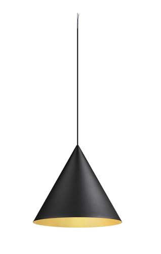 SLV MAGICO 38 SCHWARZ-GOLD |Pendelleuchte, Hängelampe aus Metall, Innenbeleuchtung, Deckenleuchte, Esszimmerleuchte, Wohnzimmerleuchte | Konisch, E27, 10W, Schwarz GOLD Matt, Ø 38 cm SLV MAGICO 38 SCHWARZ-GOLD |Pendelleuchte, Hängelampe aus Metall, Innenbeleuchtung, Deckenleuchte, Esszimmerleuchte, Wohnzimmerleuchte | Konisch, E27, 10W, Schwarz GOLD Matt, Ø 38 cm von SLV
