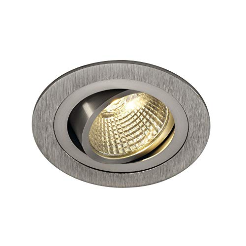 SLV NEW TRIA 77 I Downlight aluminium 3000K rund, Einbauleuchte, Einbauspot, Deckeneinbauleuchte, Spot, Deckenspot, Einbaustrahler, Deckenstrahler, Wohnzimmer, Badezimmer von SLV