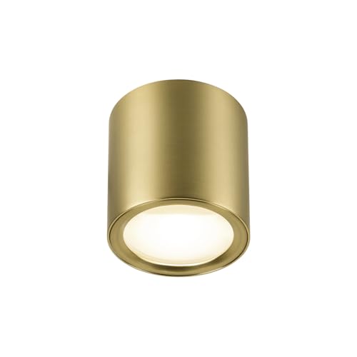 SLV OCULUS MESSING |Deckenleuchte klein, Deckenlampen, Beleuchtung Wohnzimmer, Dimmbare Leuchte, LED Beleuchtung Bad mit DIM-TO-WARM Funktion, 2000-3000K, 10.5W, 780lm, dimmbar von SLV
