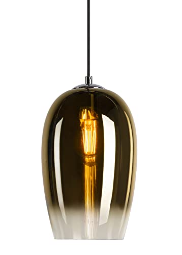 SLV PANTILO OVAL Pendelleuchte / Wohnzimmer-Lampe, Innen-Beleuchtung, Hänge-Leuchte Esszimmer, LED, Decken-Leuchte / E27 15W gold von SLV