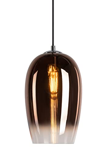 SLV PANTILO OVAL Pendelleuchte / Wohnzimmer-Lampe, Innen-Beleuchtung, Hänge-Leuchte Esszimmer, LED, Decken-Leuchte / E27 15W kupfer von SLV