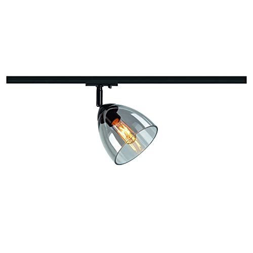 SLV PARA CONE | 1 Phasen System Leuchte, Schienenstrahler, Strahler, LED-Spot, Decken-Strahler, Decken-Leuchte, Schienensystem, Innen-Beleuchtung | GU10, max. 25W, Schwarz/Glas von SLV