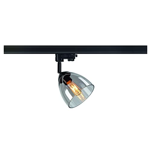 SLV PARA CONE | 3 Phasen System Leuchte, Schienenstrahler, Strahler, LED-Spot, Decken-Strahler, Decken-Leuchte, Schienensystem, Innen-Beleuchtung | GU10, max. 25W Schwarz/Glas von SLV