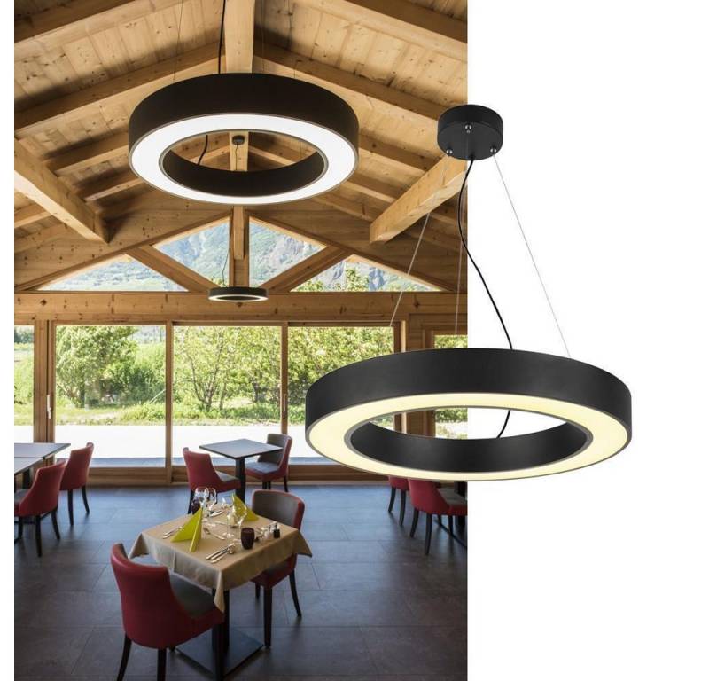 SLV Pendelleuchte LED Pendelleuchte Medo Ring in schwarz, Ø 600 mm, LED von SLV