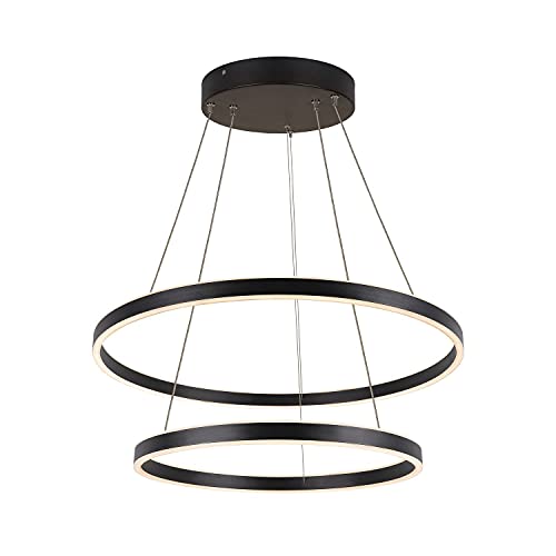 SLV Pendelleuchte ONE DOUBLE PD DALI UP/DOWN / Wohnzimmer-Lampe, Innen-Beleuchtung, Hänge-Leuchte Esszimmer, LED, Decken-Leuchte / 55.0W 2120lm schwarz dimmbar, 1004767 von SLV