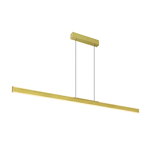 SLV Pendelleuchte ONE LINEAR 140 / Wohnzimmer-Lampe, Innen-Beleuchtung, Hänge-Leuchte Esszimmer, LED, Decken-Leuchte / 3000K 35W 1875lm messing dimmbar von SLV
