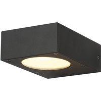 SLV QUADRASYL, Outdoor Wandleuchte, Energiesparleuchte GX53, IP44, eckig, L/B/H 15/12/5,5 cm, anthrazit, max. 11W von SLV