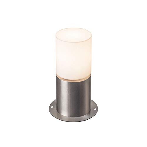 SLV Stehleuchte ROX ACRYL 30 Pole / Außen-Beleuchtung für Wege, Wände, Eingänge, LED Outdoor Garten-Lampe / E27 IP44 20.0W edelstahl, 1001488, silber, 30cm von SLV