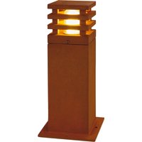 SLV RUSTY® 40, Outdoor Standleuchte, TC-DSE, IP55, eckig, stahl gerostet, L/B/H 12/12/40 cm, max. 11W von SLV