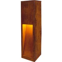 SLV RUSTY® SLOT 50, Outdoor Standleuchte, TC-DSE, IP44, stahl gerostet, L/B/H 12/12/50 cm, max. 11W von SLV