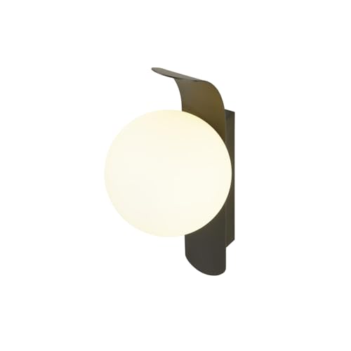 SLV SUN CURVE | Wandleuchte Innen, Wandlampe Glas, Kugel Lampe Rund, Dimmbare Badlampe, Badezimmer Lampe Wand, Vintage Innenleuchte, kombinierbar mit Glasschirm, 40W, G9, Schwarz von SLV