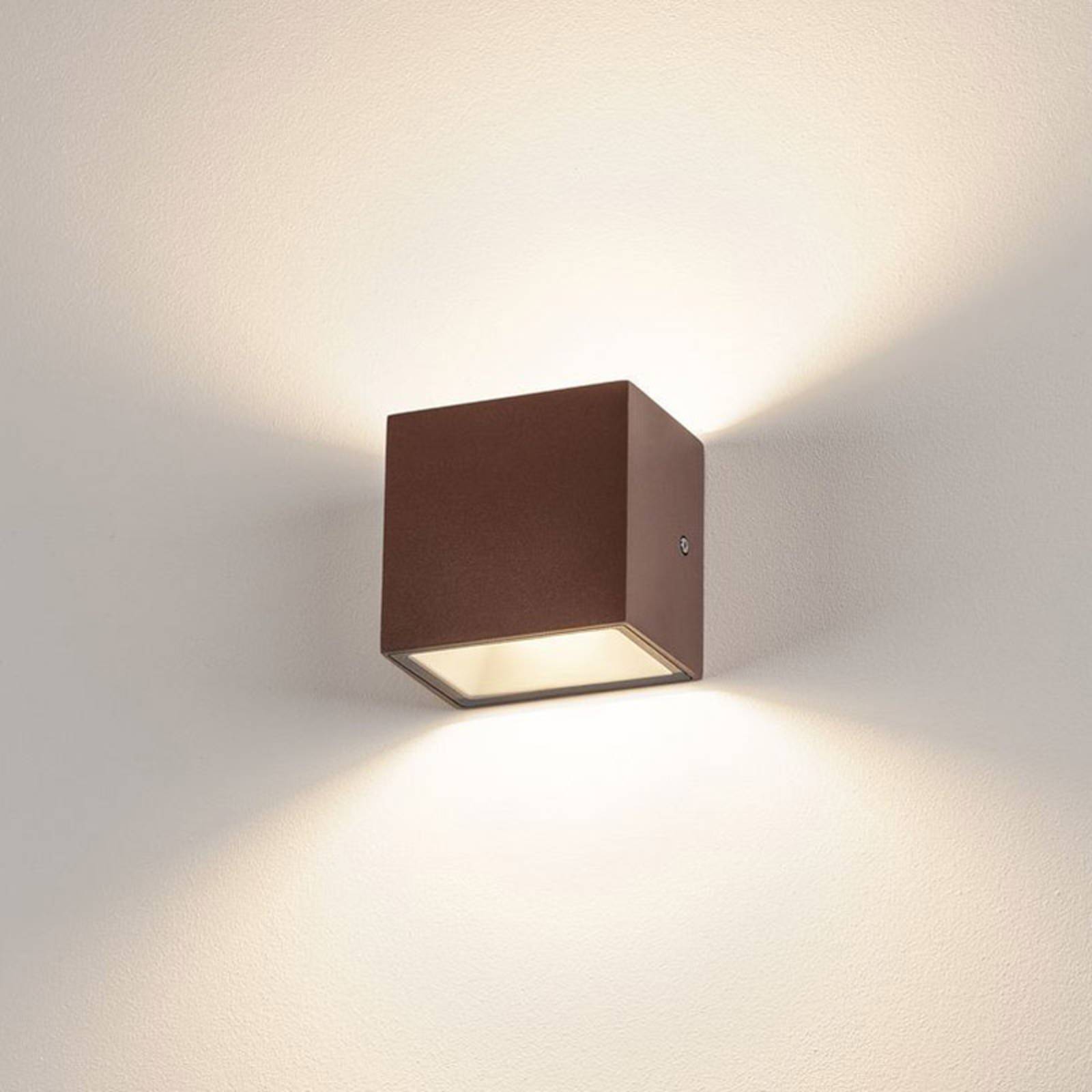 SLV Sitra Cube LED-Außenwandlampe, rost von SLV