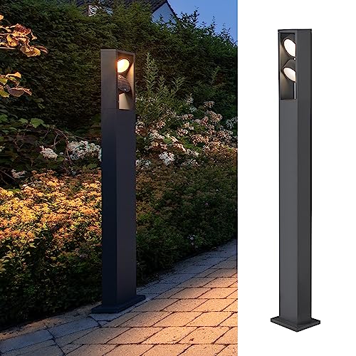 SLV Stehleuchte ESKINA FRAME 125 / LED Außen-Beleuchtung für Wege, Wände, Eingänge, Outdoor Garten-Lampe / IP65 3000/4000K 27W 2200 / 2400lm anthrazit von SLV