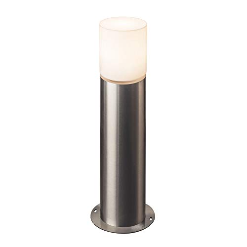 SLV Stehleuchte ROX ACRYL 60 Pole / Außen-Beleuchtung für Wege, Wände, Eingänge, LED Outdoor Garten-Lampe / E27 IP44 20.0W edelstahl, 1001489, silber, 60cm von SLV