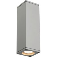 SLV THEO UP/DOWN, Outdoor Wandleuchte, QPAR51, IP44, eckig, up/down, silbergrau, max. 70W von SLV