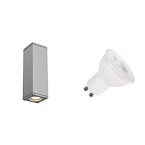 SLV THEO UP/DOWN | Beleuchtung für Wände, Wege, Eingänge, Wandaufbauleuchte, LED Spot, Aufbau-Leuchte Outdoor, Wand-Strahler, Außenleuchte |inkl. effizientem GU10 Leuchtmittel, 3000K, Neutralweiß von SLV