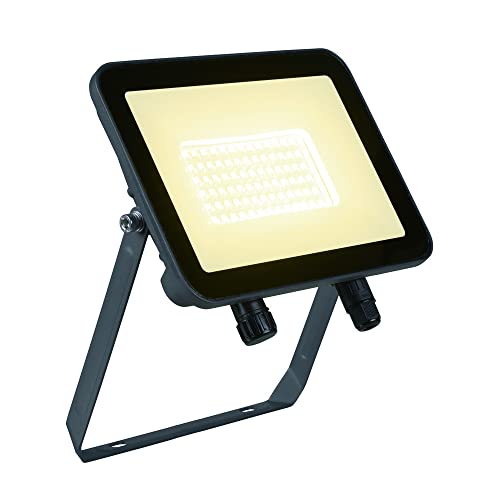 SLV Wand- und Deckenaufbauleuchte FLOODI L / Beleuchtung für Wände, Wege, Eingänge, LED Spot außen, Aufbau-Leuchte Outdoor, Gartenlampe, Decken-Strahler / IP65 3000K 48W 5150lm anthrazit von SLV