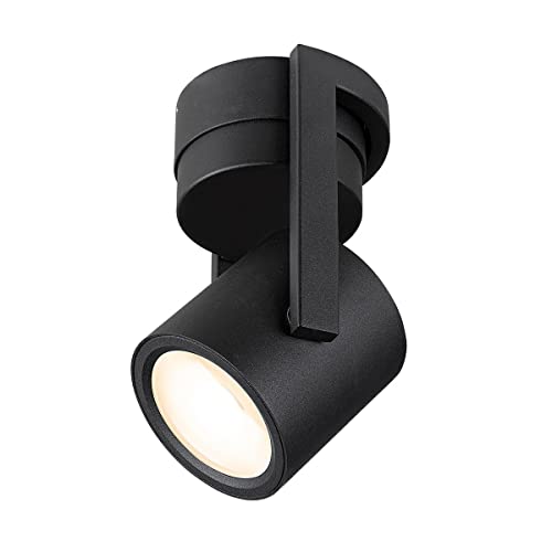 SLV Wand- und Deckenaufbauleuchte OCULUS CW / Decken- und Wand-Beleuchtung innen, LED Spot, Aufbau-Leuchte, Wandaufbauleuchte, Decken-Strahler / 11.0W 780lm schwarz dimmbar 1004664 von SLV