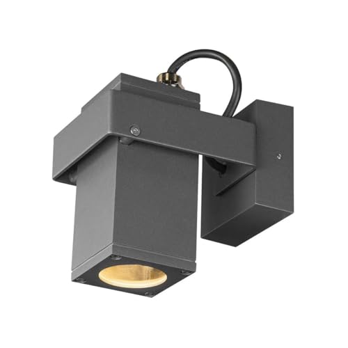 SLV Wand- und Deckenaufbauleuchte THEO BRACKET CW / Beleuchtung für Wände, Wege, Eingänge, LED Spot außen, Aufbau-Leuchte Outdoor, Gartenlampe, Decken-Strahler / GU10 IP65 7.0W anthrazit von SLV