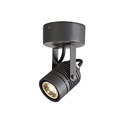 SLV Wandaufbauleuchte LED SPOT SP / Beleuchtung für Wände, Wege, Eingänge, LED Spot außen, Aufbau-Leuchte Outdoor, Gartenlampe / IP55 3000K 6.0W 400lm anthrazit, 1004649 von SLV