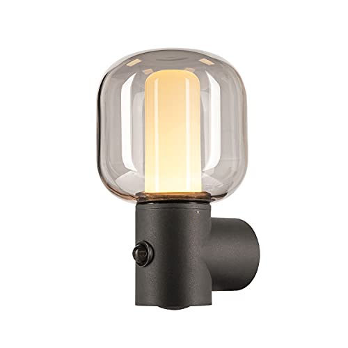 SLV Wandaufbauleuchte OVALISK WL Sensor / Beleuchtung für Wände, Wege, Eingänge, LED Spot außen, Aufbau-Leuchte Outdoor, Gartenlampe / IP65 9.6W 600lm anthrazit, 1004679 von SLV