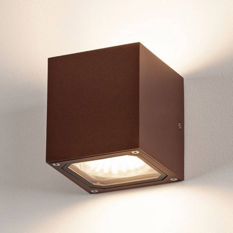 Slv Außenwandleuchte Lampe Wandlicht Led Rostbraun Aluminium Glas Außenbereich B-Ware von SLV