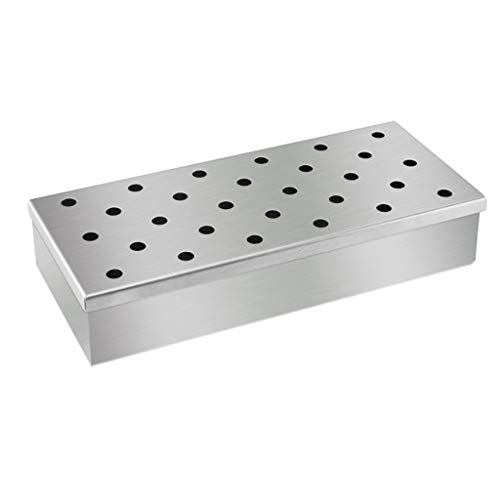 Edelstahl-Räucherbox für Grill, Holzspäne, passend für Heiß- und Kaltgenerator für Holzkohle-Fleisch-Temperatursonde Edelstahl-Räucherbox für Grill, Holzspäne, passend für Heiß- und Kaltgenerator für Holzkohle-Fleisch-Temperatursonde von SLXLYH