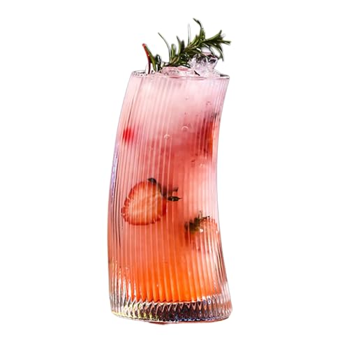 Elegante Gebogene Form Glaswaren Klare Gerippte Glasbecher Cocktails Getränke Für Den Täglichen Gebrauch Und Kaltem Widerstand Elegante Gebogene Form Glaswaren Klare Gerippte Glasbecher Cocktails Getränke Für Den Täglichen Gebrauch Und Kaltem Widerstand von SLXLYH