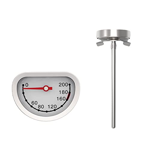 Mechanische Kochthermometer Lesen Wasserdicht Keine Batterie Erforderlich Stahl & Glas Fry Thermometer Küchenwahl Für Fleischraucher Zifferblatt Mit Sonde von SLXLYH