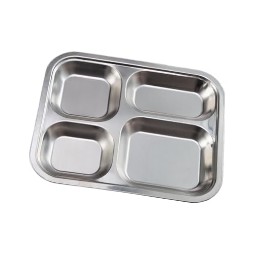 Multifirtional 304stineless Stahlschale Portion Control Plate Rechteckig Geteiltes Abendtablett Für Innen Und Außengebrauch Multifirtional 304stineless Stahlschale Portion Control Plate Rechteckig Geteiltes Abendtablett Für Innen Und Außengebrauch von SLXLYH