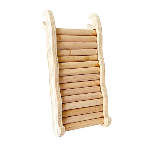 Naturholz Leiter Spielzeug Kletterbrücke für Frettchen Chinchillas kleine Kaninchen S/L Einfache Verbindung zu jedem Flugzeug Hamster Holzbrücke von SLXLYH